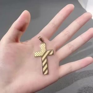 China Shipping [2025] New Colorful Jewelry   Hot Selling Cross Flag Necklace Letter High-end Hip-hop Titanium Steel Necklace In Stock 042