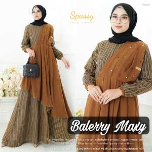 Balerry Maxy Spassy / Gamis Maxi Dress Bahan Katun Rami mix Ceruti Aplikasi Mutiara / LD 110 PB 140