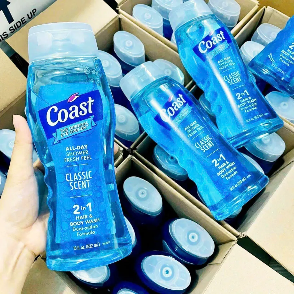 Chai gội tắm 2 in 1 Coast Classic Scent Hair & Body Wash xanh dương nhập Mỹ 532ml (Ảnh 2)