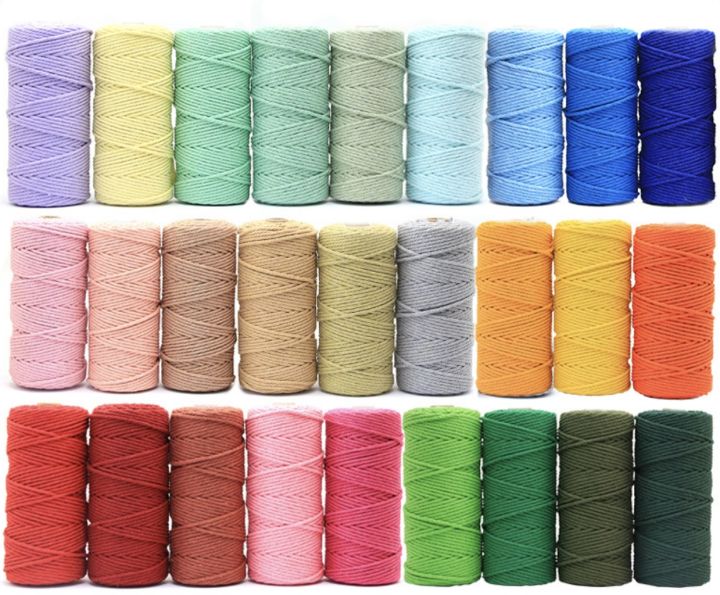 4mm Colour Macrame Cotton Rope/3 strands Macrame Cord/Cotton Twisted ...