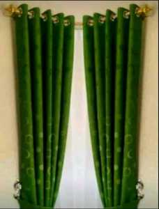 gorden pintu dan jendela/ gorden ruang tamu 1set/warna hijau botol/ gorden minimalis/ gorden murah/