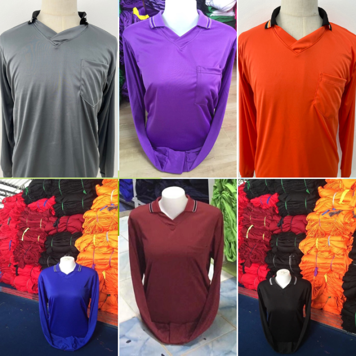 [ใหม่🔥] เสื้อคนงาน แขนยาวคอวี มีปกและกระเป๋า สวมใส่สบาย เหมาะสำหรับ ...