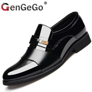 Brand GenGeGo (COD 3 Days Delivery)New Leather Shoes Mens Fashion Business Casual Formal Shoes Plus Size 38-48 Men Shoes
