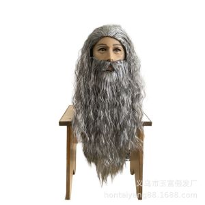 Gray Wizard Beard and Wig Wizard Costume Accessories Halloween Fathers Day Costume Accessories Wig Set