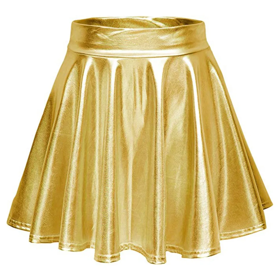 Metallic pleated skirt 80s sale