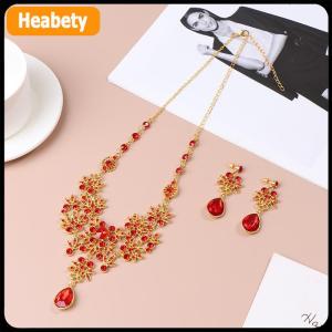 【2-3 ngày giao hàng】 Wedding party Vòng cổ bông tai Set Flower Water Drop Vòng cổ Bridal Wedding trang sức phụ kiện