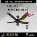 LZD REZO Ventus MY56 / MY40 56/40 inches AC/DC 5 Speeds Remote Ceiling Fan. 