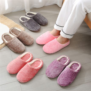 Hang qiao shopHangQiao Soft Bottom Cotton Slippers Suede Non-slip Slippers Indoor Slippers Winter Warm Home Floor Shoes