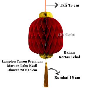 Lampion Tawon Maroon PREMIUM Lampion Honeycomb Imlek Dekorasi Sincia