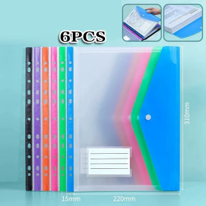 6pcs Plastic Envelope Adhesive Pocket Binder Folders A4 Binder Folders Binder Pocket