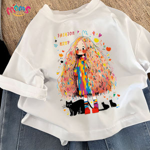 3D Printed Flower Design Cotton T-shirt for Kids Girls Ruffle Sleeves Christmas Party Tops Blouse for Girls 1-12 Years Old