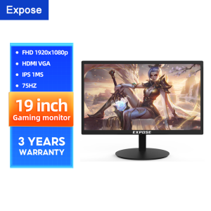 EXPOSE Gaming Monitor For PC 19 22 24 27 inch 1080P 75Hz Flat  OLED Display Desktop Computer with HDMI VGA Support IPS