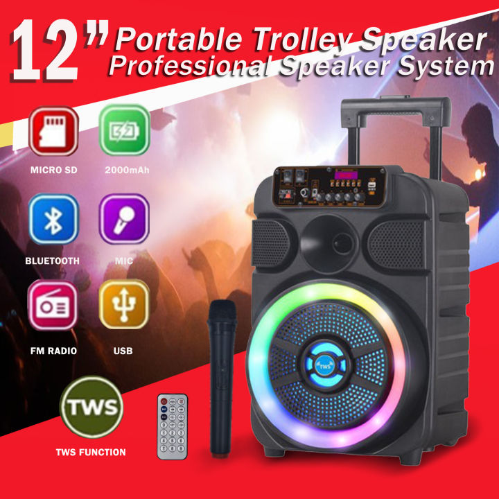Wireless Bluetooth Portable Trolley Speaker 12 Inch / Super Bass ...