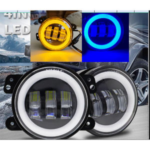 (Dikirim Dari Jakarta) 2 Buah Lampu Foglamp Led Mobil Angel Eyes 3.5 inch Foglamp Mobil Universal Led Lampu Kabut Mobil Led Super Terang Fog Lampu Sorot Projie Mobil LED Ring BIRU 89 MM