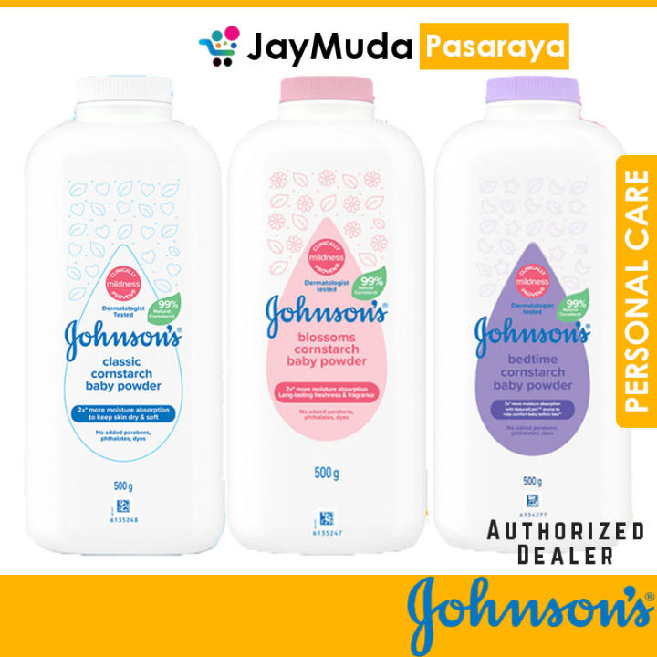 Johnsons Baby Powder 500g Blossoms Bed Time Milk Rice Cooling Talc