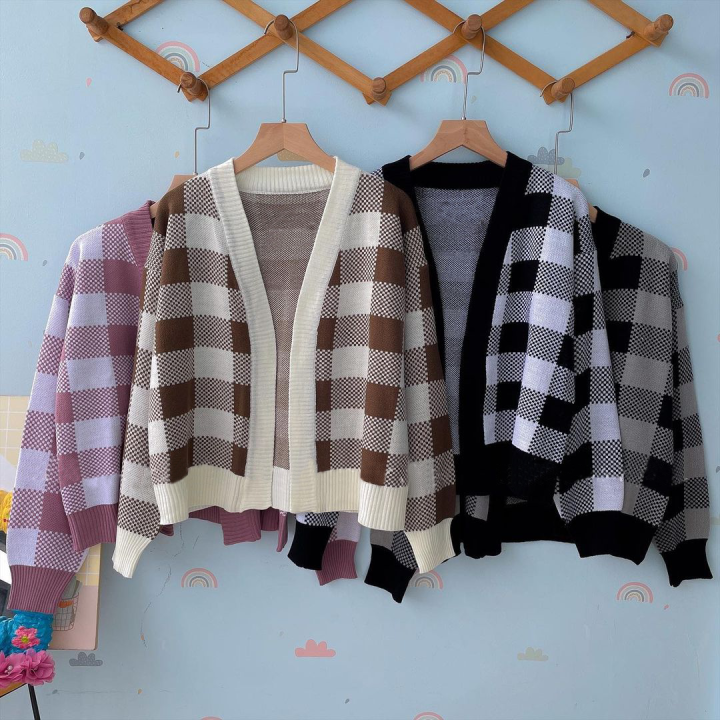 kotak crop cardigan rajut wanita korean style terbaru kekinian viral / baju rajut model terbaru / baju atasan wanita switer rajut import korea / atasan rajut wanita / rajut wanita tebal premium lengan panjang