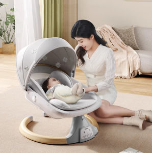 Nôi điện tự động BobiLong PHIÊN BẢN CAO CẤP 4in1 cho bé với 3 tư thế nằm 175 độ kết nối Bluetooth đồ chơi bàn ănmùng