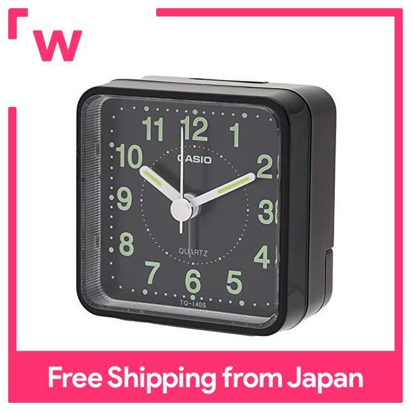 CASIO นาฬิกาปลุก Analog นาฬิกาสำหรับเดินทางสีดำ TQ-140S-1JF