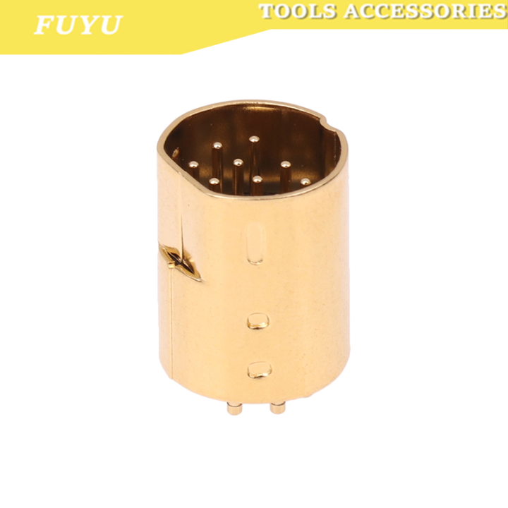 FUYU 5Pcs Mini Din 10 Pin Circular Connector Male Pcb Solder Through