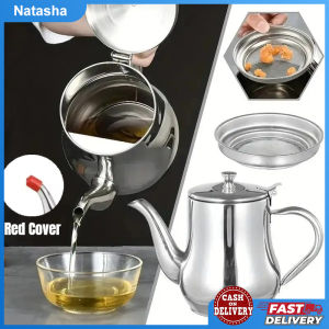 Stainless Steel Oil Strainer Pot Household Oil Container Kitchen Oil Filter Pot Oil Storage Bottle