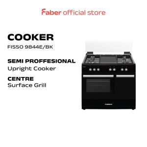 Faber Multifunctional Free Standing Black Gas Cooker With 60L Electric Oven Fisso 9844e/bk (Made In Europe) Gas Dapur Ke