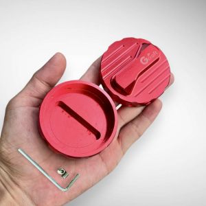 Chụp nắp xăng AB AB125 AB150 AB160 núm vặn Gcraft nhôm cnc dày 23mm màu anode tặng kèm lục giác lắp như zin