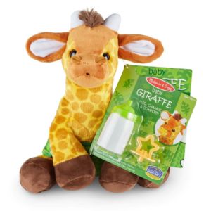 Melissa & Doug 11-Inch Baby Giraffe Plush Stuffed Animal with Pacifier Diaper Baby Bottle - Age 18m+