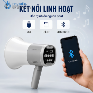 Loa phóng thanh 918L 25W có Bluetooth loa cầm tay ghi âm phát lại hỗ trợ USB thẻ nhớ sử dụng 1 pin sạc tiện lợi