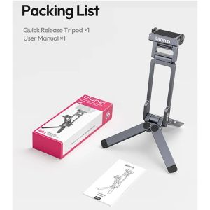 Ulanzi MA37 Quick ReleaseTripod for DJI Action 5 6/Osmo Nano Magnetic Tripod Stand with 1/4 Screw Arca-Swiss 360 °   Rotation