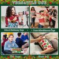 24 Pieces Makeup Bags Bulk Canvas Cosmetic Bags Purse Organizer Zipper Cosmetic Pouch Portable Travel Toiletry Pouch for Women Men Gifts, 7 x 4 Inch (Christmas). 