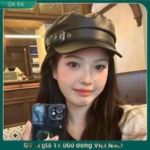 QK FA ✨ Vintage đinh tán Beret Harajuku Y2K Cô Gái Gothic Lolita Đen Da Mặt Tối Tiết lộ Flat Top Newsboy Mũ Mũ Chống Nắng Beret Cap