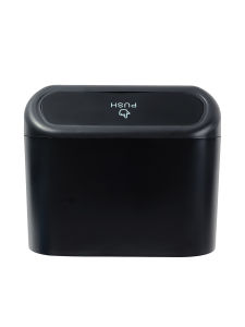 Car Trash Bin Hanging Vehicle Garbage Dust Case Storage Box Black Square Pressing Type Trash Can