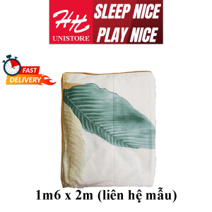 Bộ Ga Grap 100% Cotton TL 4 Món 1 Ga 1 áo ôm 2 áo gối chất liệu cao cấp điều hòa thoáng khí Hy&Han Unistore