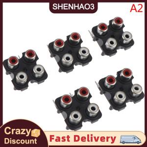 【SHENHAO3】 5 cái Giắc cắm âm thanh stereo 2 4 lỗ RCA cái đầu nối ổ cắm đầu vào âm thanh AV