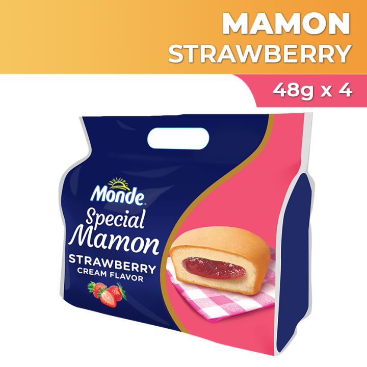 Monde Special Mamon Strawberry Cream Filling 48g X 4 Lazada Ph