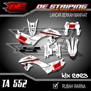 Stiker Decal KLX 150 SM Full Body Terbaru 2023 Dasar Putih Simpel Keren TA552