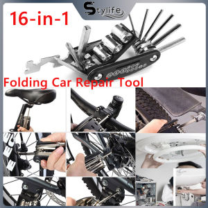 16in1 Pocket Tools For Motorcycle/bicycle Portable Multi-functional Folding Bicycle Repair Tool Set with Wrench and Tire Repair Tools