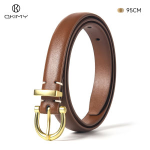 OKIMY Womens Belt Leather Belt Ladies Skinny Belt Womens All-Match Belt Fashion Casual Thin Belt Waist Belt with inc Alloy Buckle for Jeans Pants