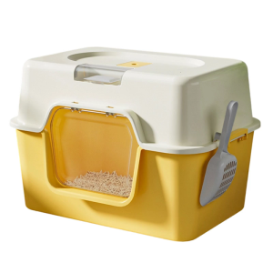 Plastic Litter Box Cats Rabbit Odor Control Not Stick Smooth Surfaces Cats Litter Pans Enclosed Cats Litter Container