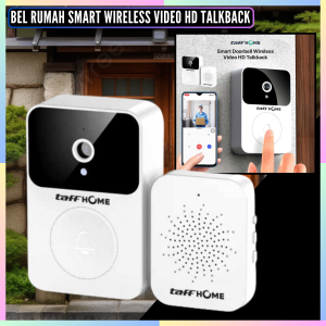 FAST DELIVERY TaffHOME Bel Pintu Rumah Tanpa Kabel Smart Wireless Video HD Talkback Jarak Jauh