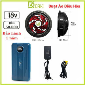 Bộ quạt áo điều hòa DAIKIN 15V NHẬT BẢN 2025 Pin trâu 50.000mah chạy 14-17 tiếng Quạt 18V không chổi than