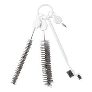 GUDAN 4pcs ดัดงอได้ ชุดแปรงทำความสะอาดขวด ขนแปรงแข็ง แฮงค์ได้ แปรงปากกาน้ำชา แปรงทำความสะอาดห้องครัว พร้อมห่วงเก็บของ แปรงทำความสะอาดหลอดดูดน้ำ นมขวดน้ำ