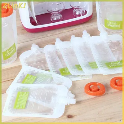 ZLinKJ 10PCS Resealable Fresh Squeezed Pouches Baby Weaning Food Puree Reusable Squeeze