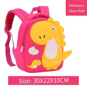 HamshMoc Cute Cartoon Dinosaur Children Backpack Anti-Lost Non-Slip Personalized Kindergarten Schoolbag Breathable Soft Kid Boys Girls School Bags Adjustable Large Capacity For Travelling Camping