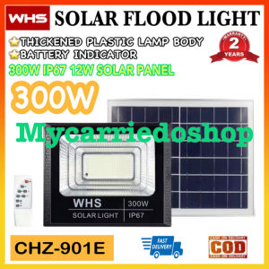 WHS 2Year Warranty 300W Solar Led Outdoor Flood Light Street Lamp IP67 Waterproof With Remote Battery Indicator CHZ-901E