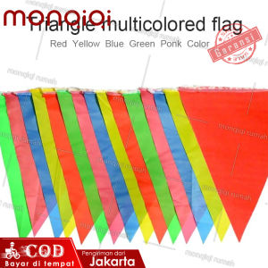 150Pcs Bendera Segitiga Warna Warni / Segitiga Bendera Hias Festival / Kain Polyester READY
