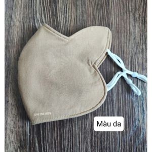 Khẩu trang vải tole lạnh (vải lanh lạnh) có tai che nắng thái dương nhiều màu 3 lớp tái sử dụng