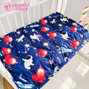 Nệm cho bé 1-5 tuổi vải Cotton Satin Hàn Quốc mềm mát thấm hút tốt nhiều họa tiết đáng yêu