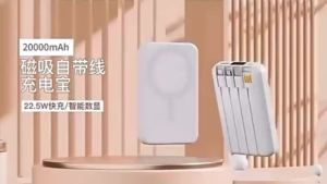 【CSM3C】20000mAh Wireless Charger  For Phone LED Display With 4 Cables Portable Fashion  Battery Charging Digital Fast Charging