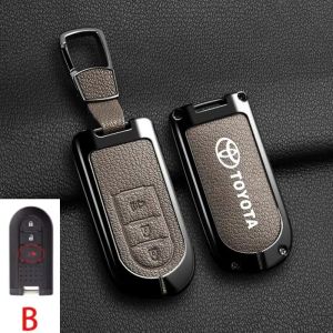 Zinc Alloy Car Remote Key Case For Toyota Wigo Rush Passo Pixis Joy Daihatsu Tanto La600S Perodua Key Protector Key Fob Cover Keychain